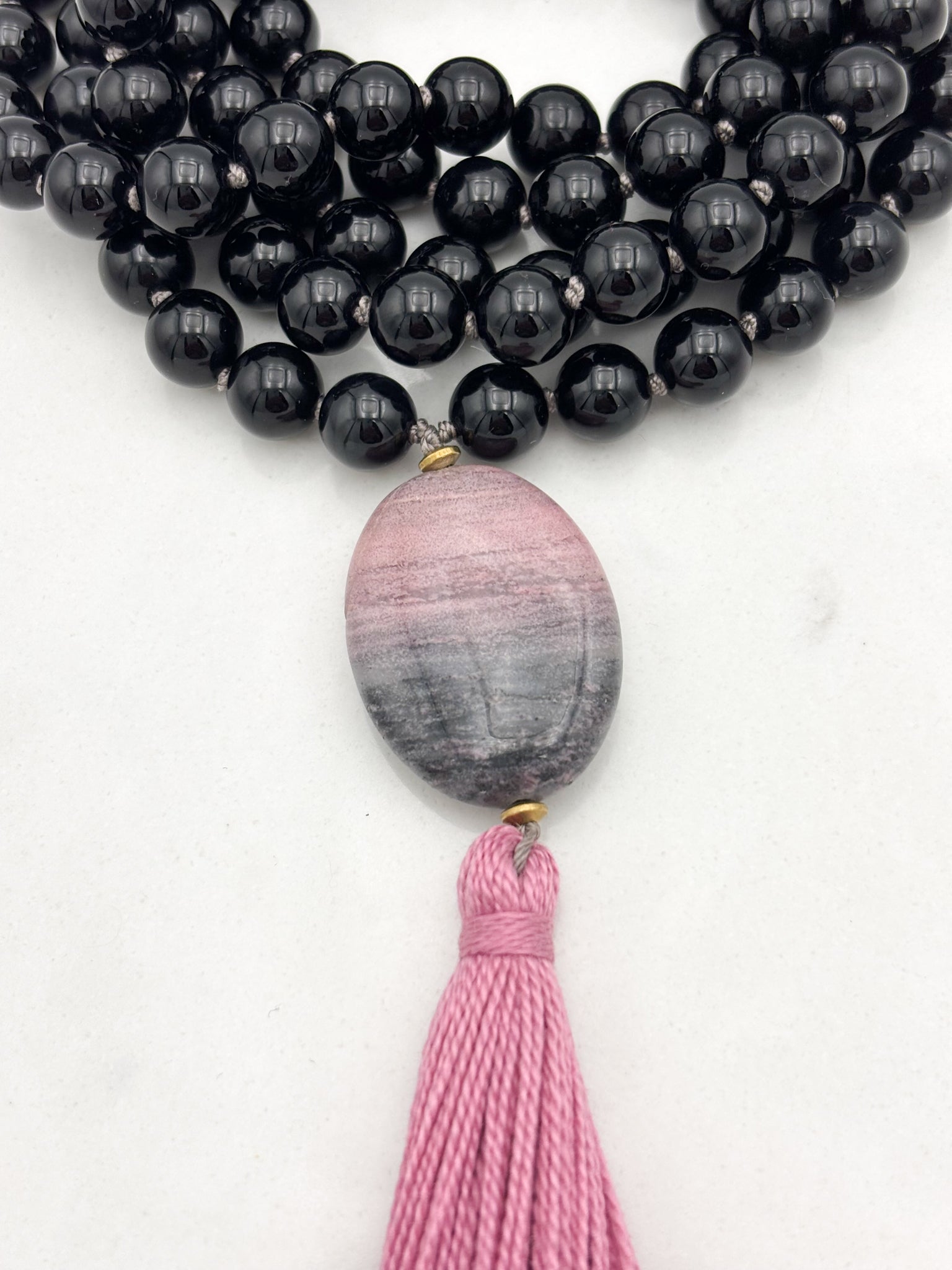 onyx gemstone mala necklace | radiant malas | handmade in boulder, colorado