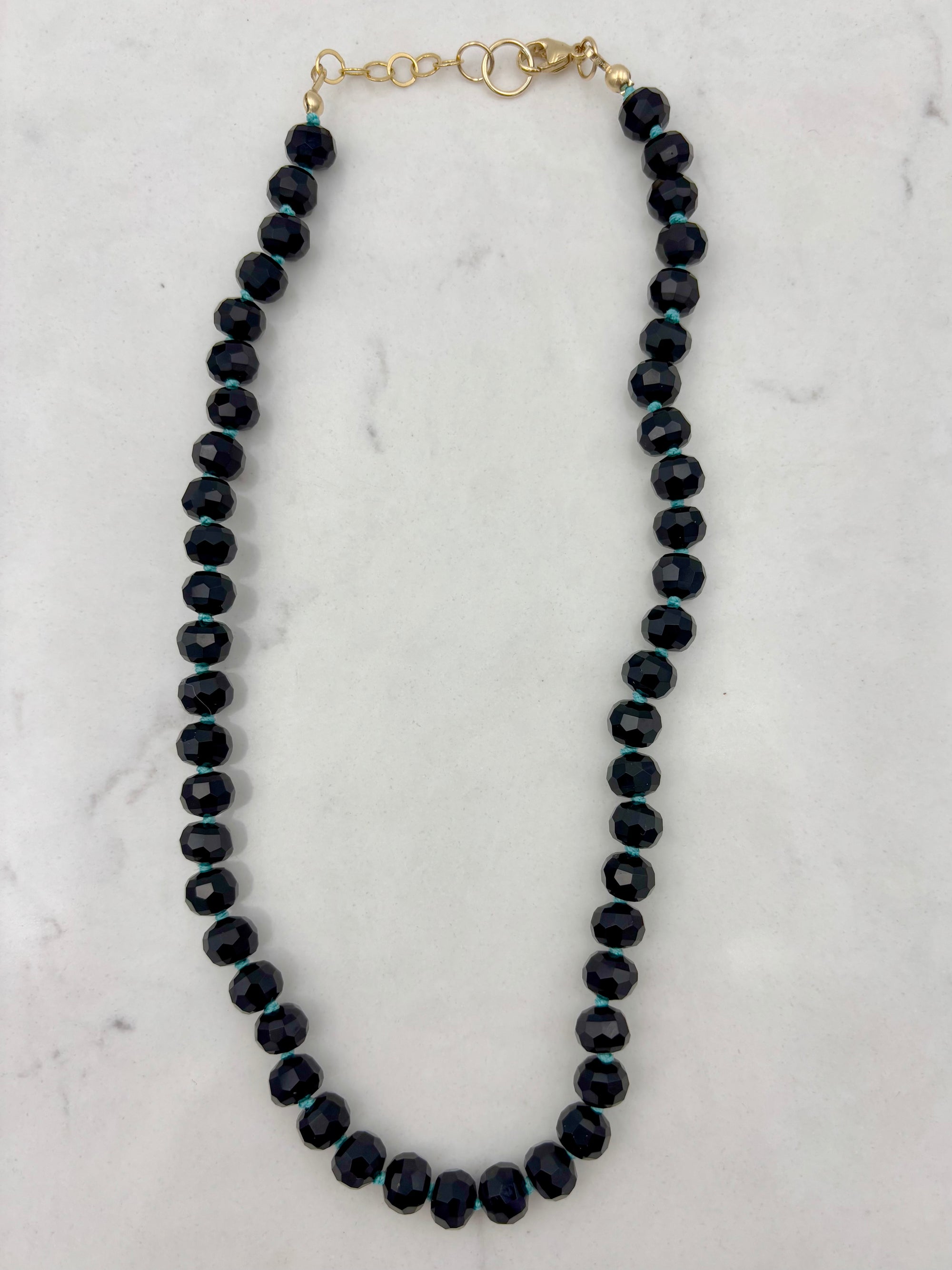 onyx knotted gemstone necklace | handmade in boulder, colorado | radiant malas