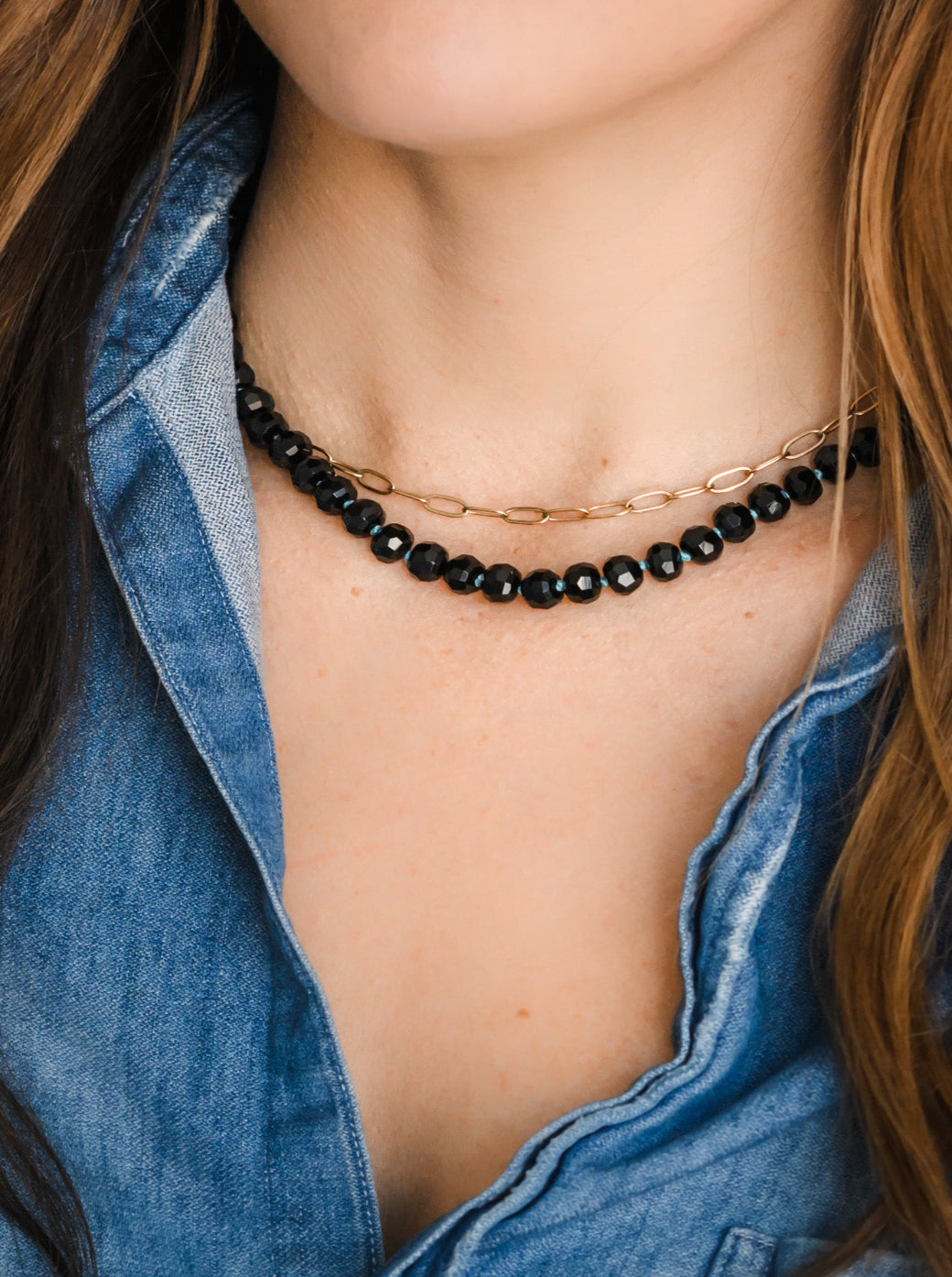 onyx knotted gemstone necklace | handmade in boulder, colorado | radiant malas