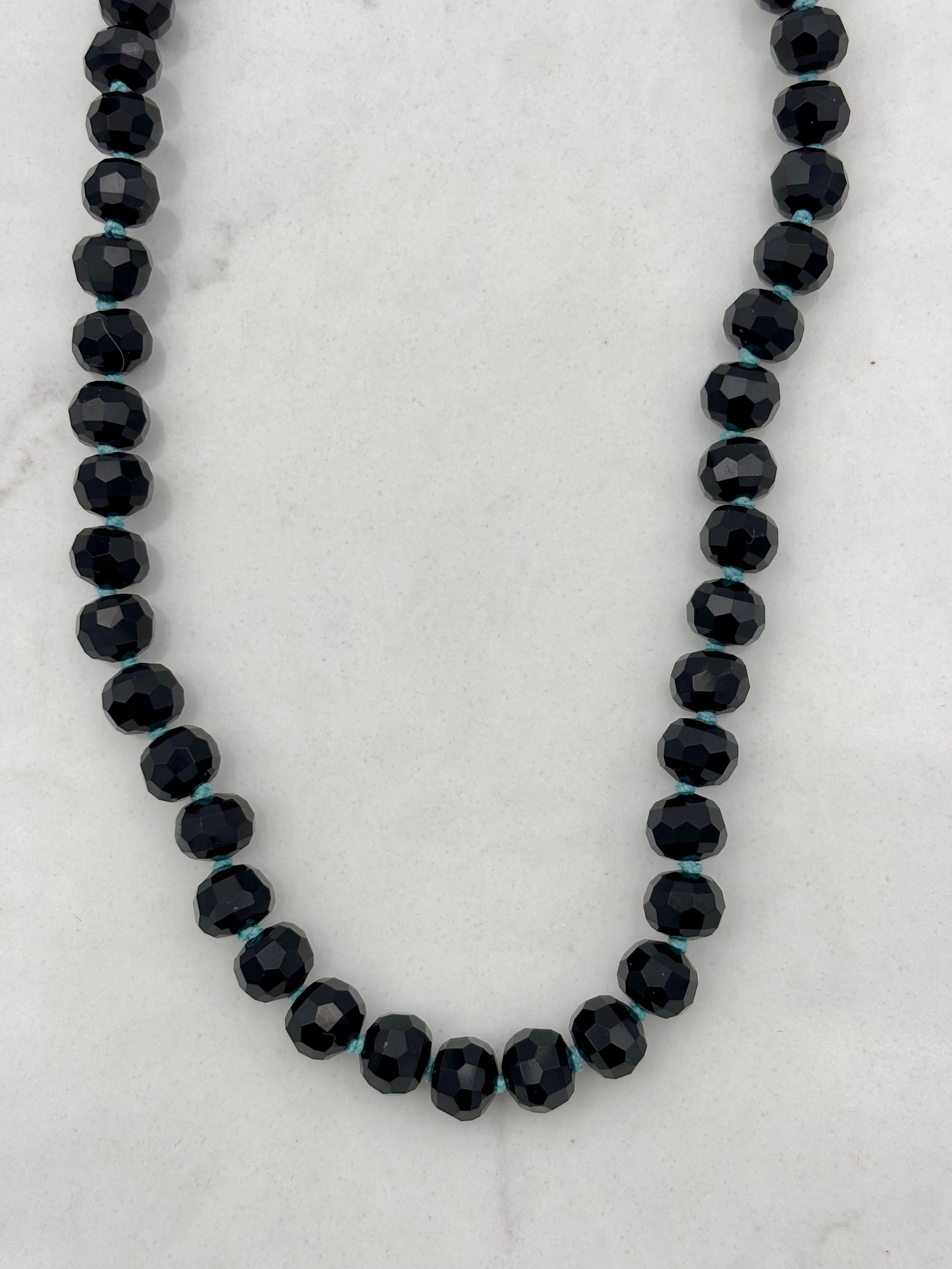 onyx knotted gemstone necklace | handmade in boulder, colorado | radiant malas