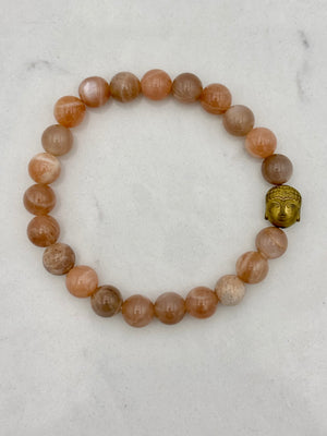 Peach Moonstone Gemstone Bracelet