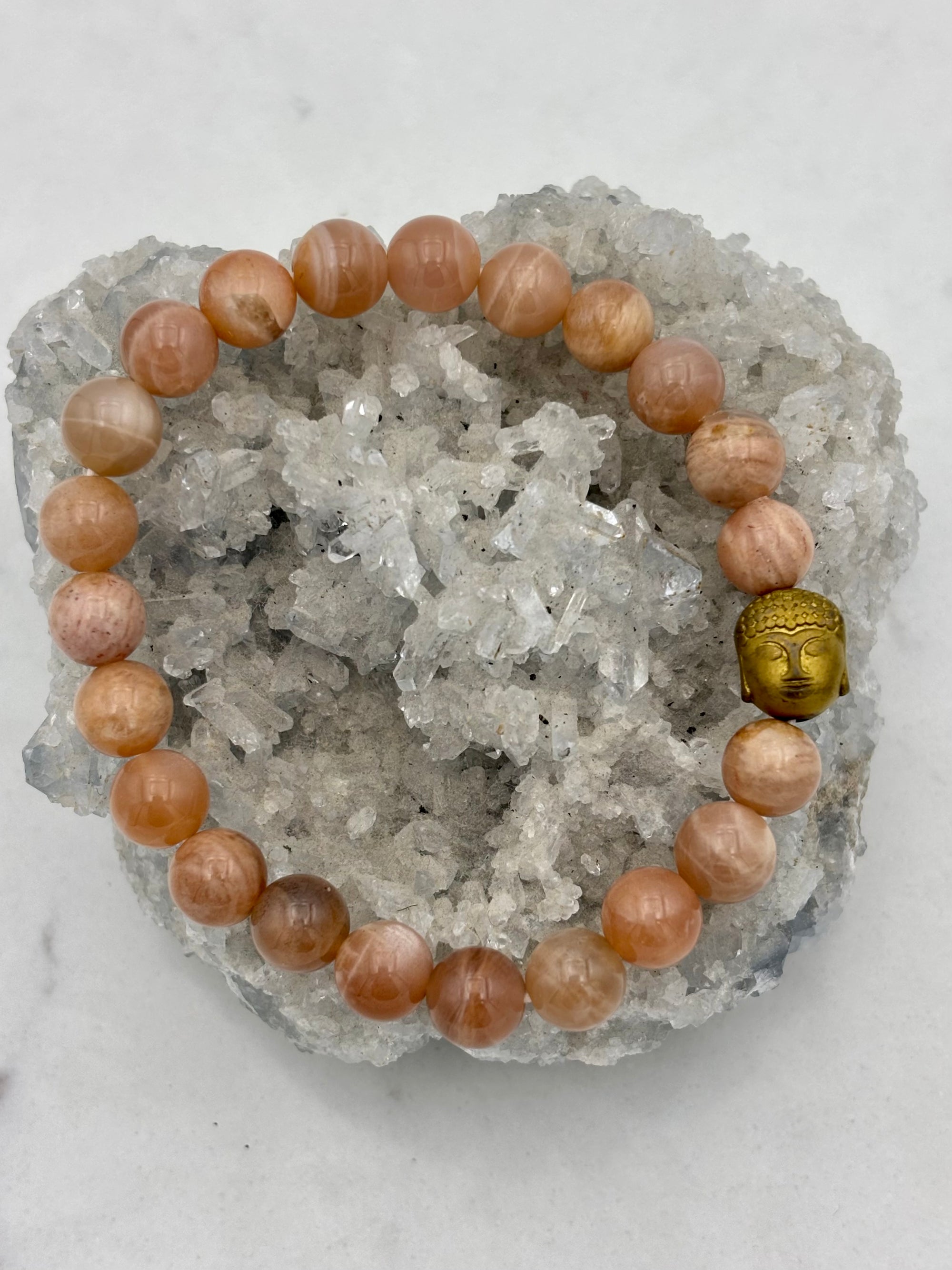 Peach Moonstone Gemstone Bracelet