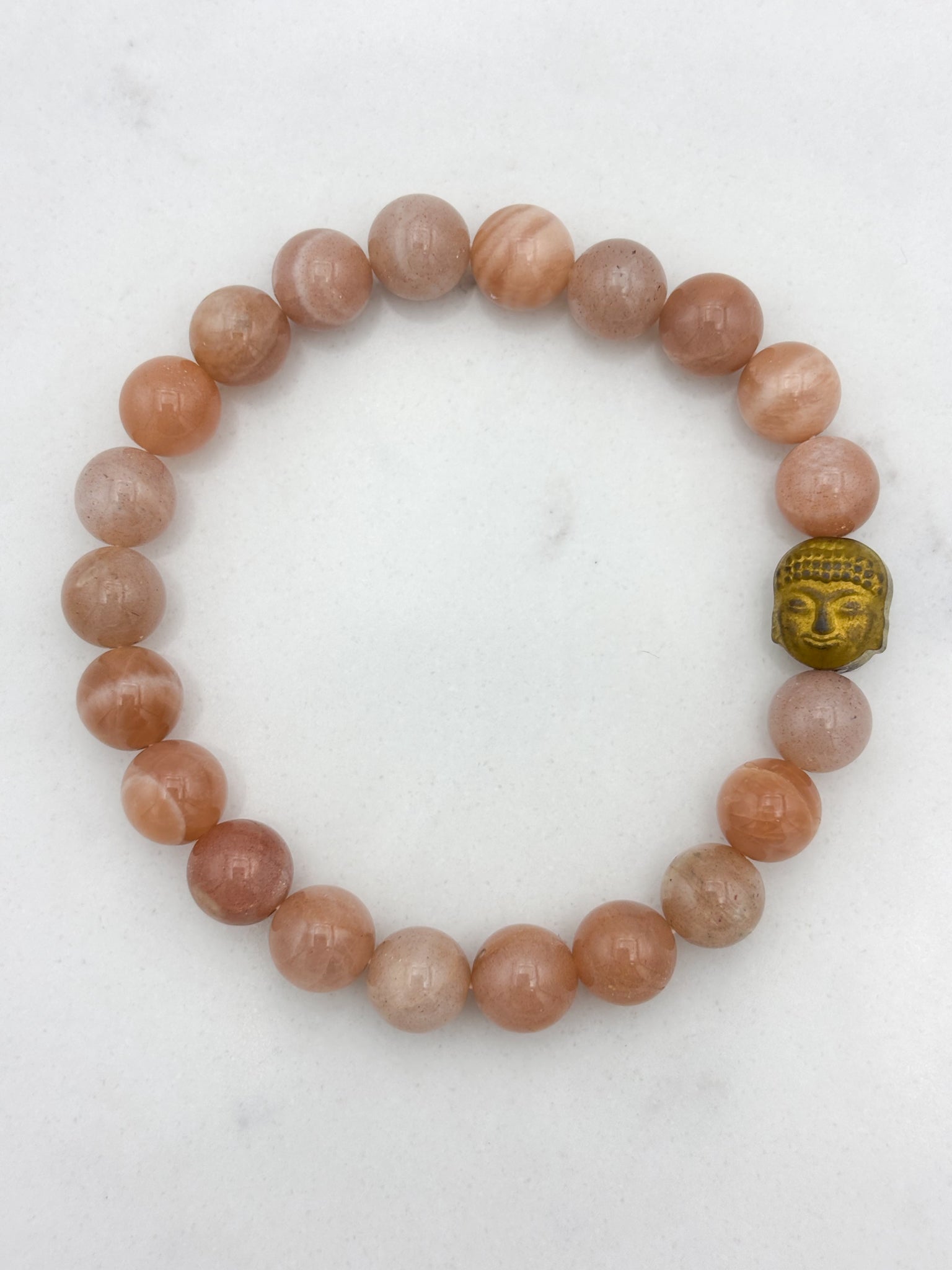 peach moonstone gemstone bracelet | radiant malas | handmade in oulder, colorado
