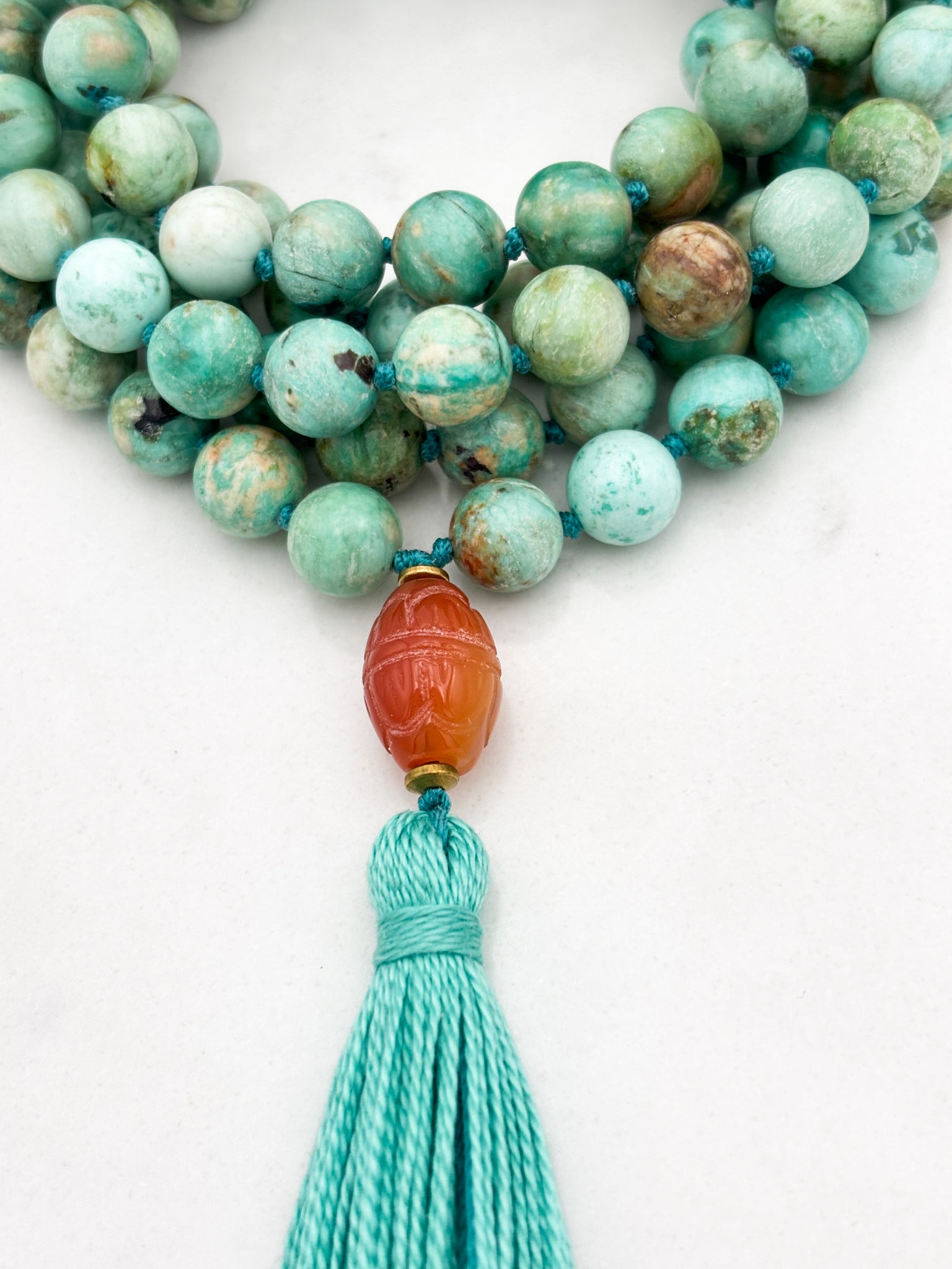 Peruvian Turquoise mala necklace | radiant malas | handmade in boulder, colorado