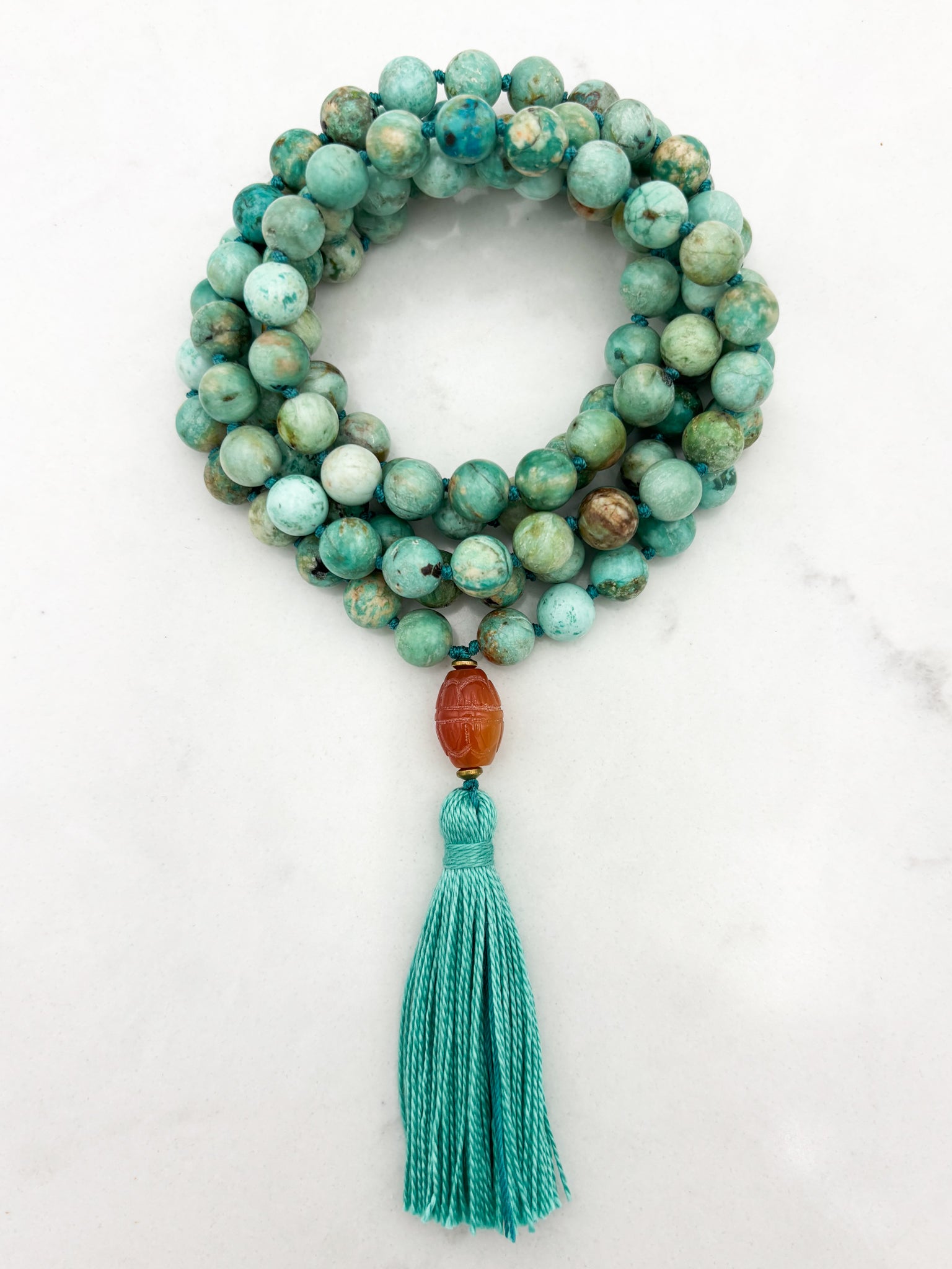 Peruvian Turquoise mala necklace | radiant malas | handmade in boulder, colorado