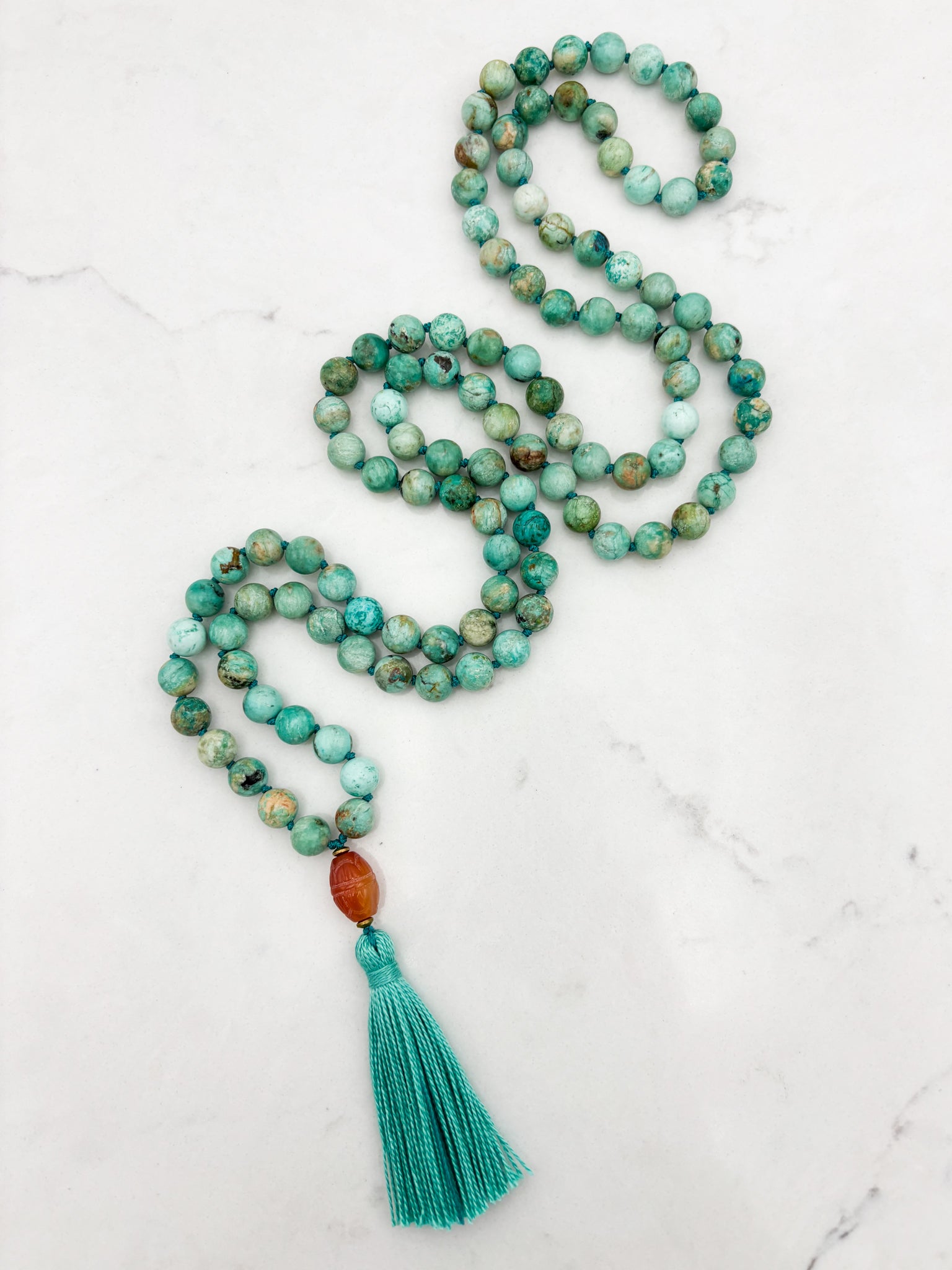 Peruvian Turquoise mala necklace | radiant malas | handmade in boulder, colorado