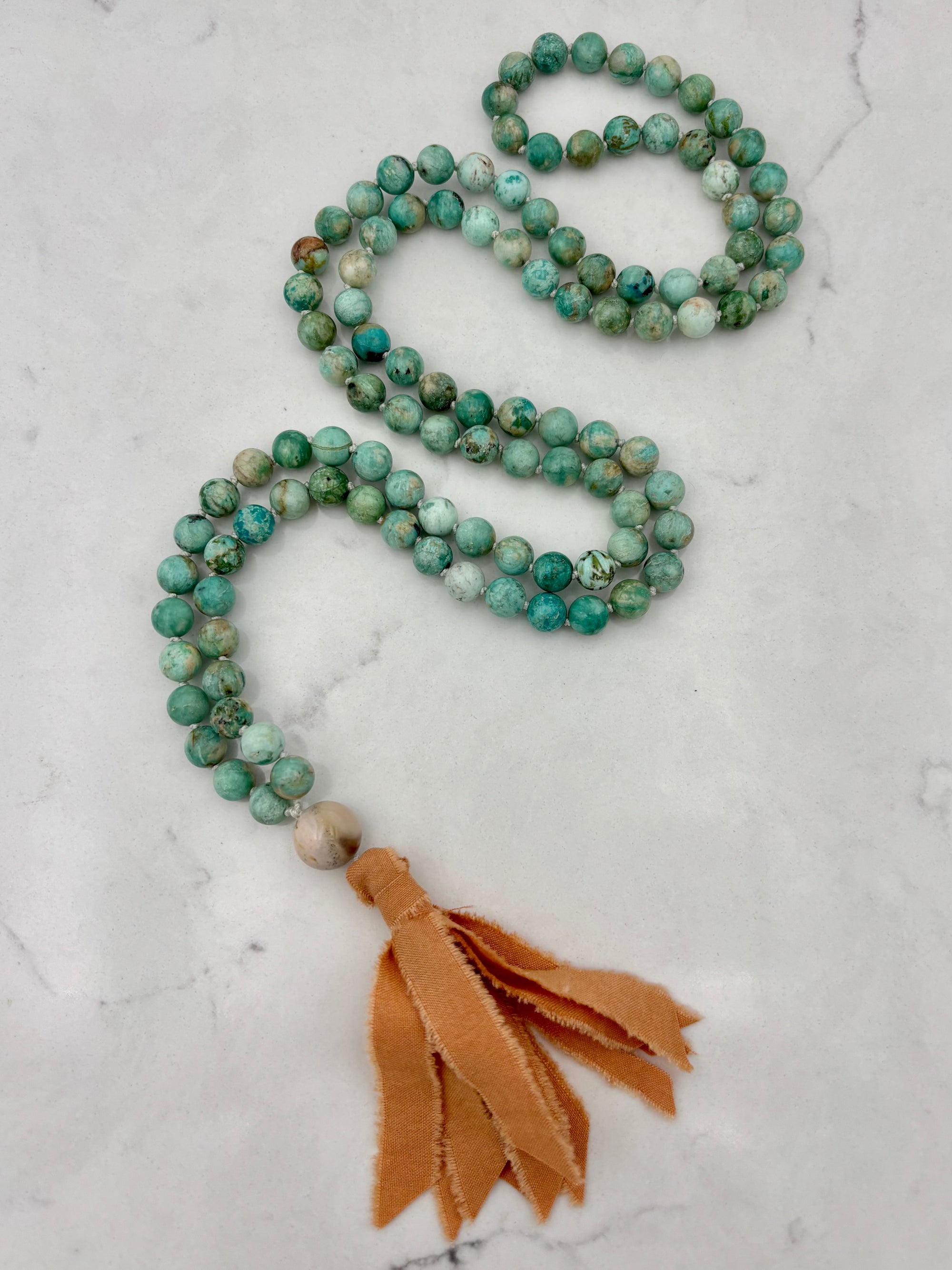 peruvian turquoise gemstone mala necklace | radiant malas | handmade in bulder, colorado