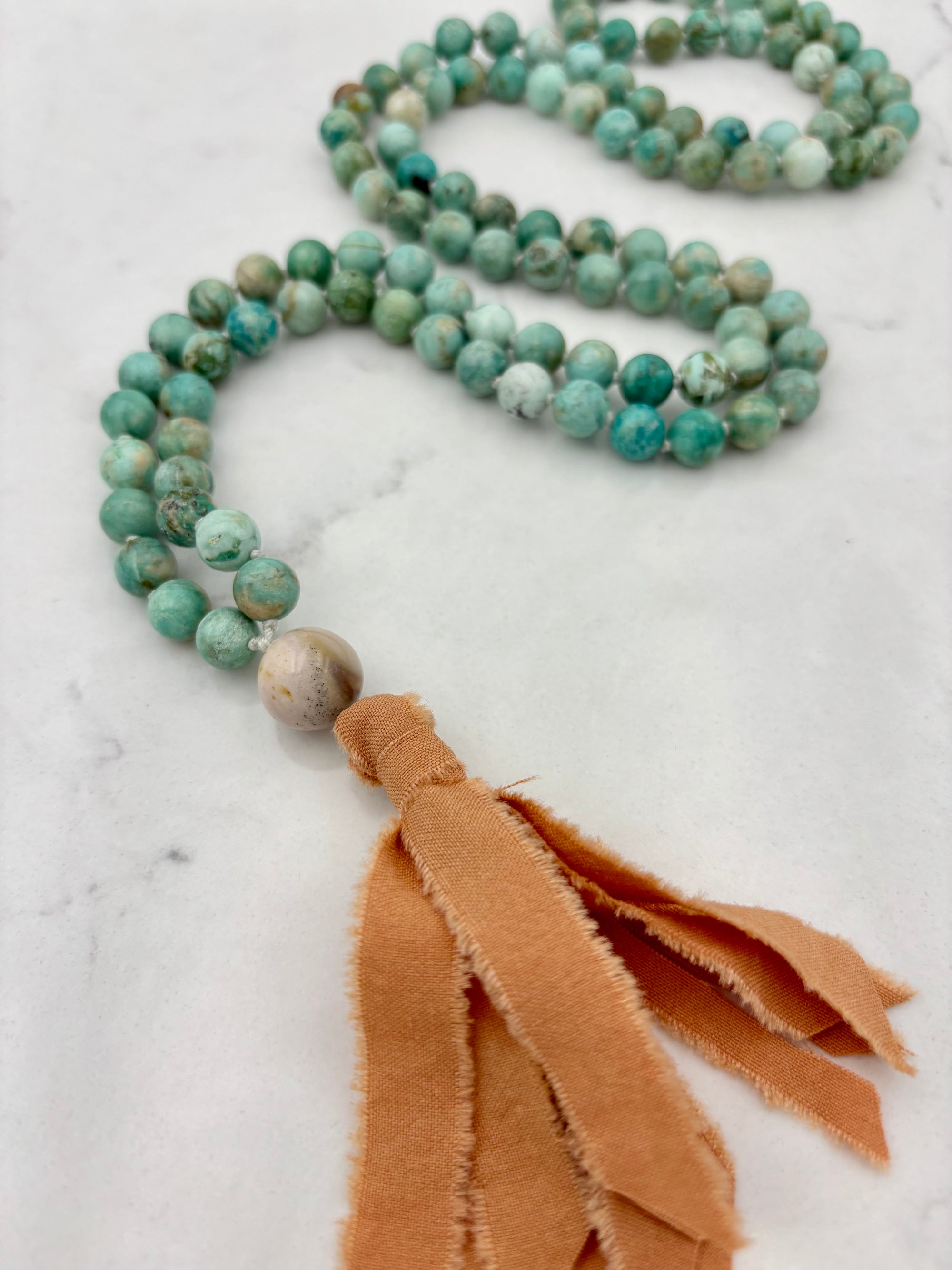 peruvian turquoise gemstone mala necklace | radiant malas | handmade in bulder, colorado