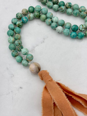 peruvian turquoise gemstone mala necklace | radiant malas | handmade in bulder, colorado