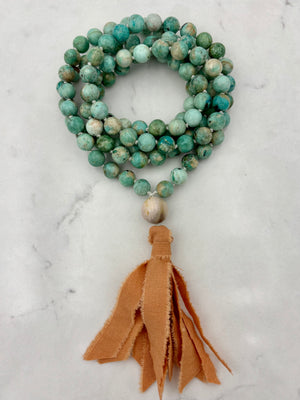 peruvian turquoise gemstone mala necklace | radiant malas | handmade in bulder, colorado