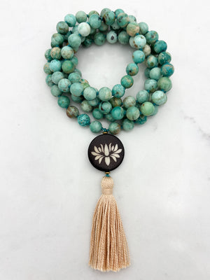 Peruvian Turquoise mala necklace | radiant malas | handmade in boulder, colorado