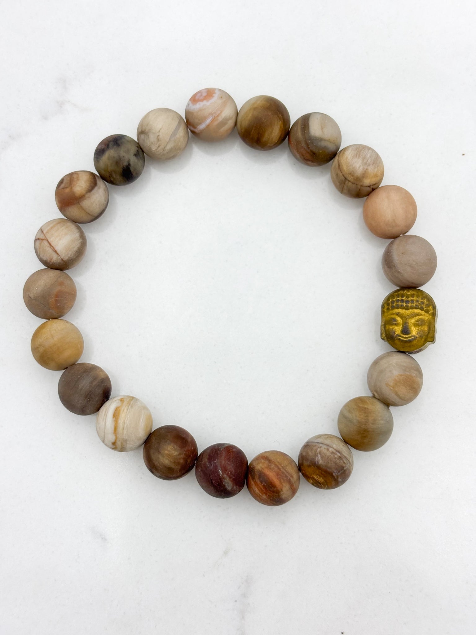 petrified wood gemstone bracelet | radiant  malas | handmade in boulder, colorado