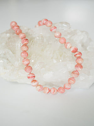 pink opal big bead knotted gemstone necklace | radiant malas | handmade in boulder, colorado