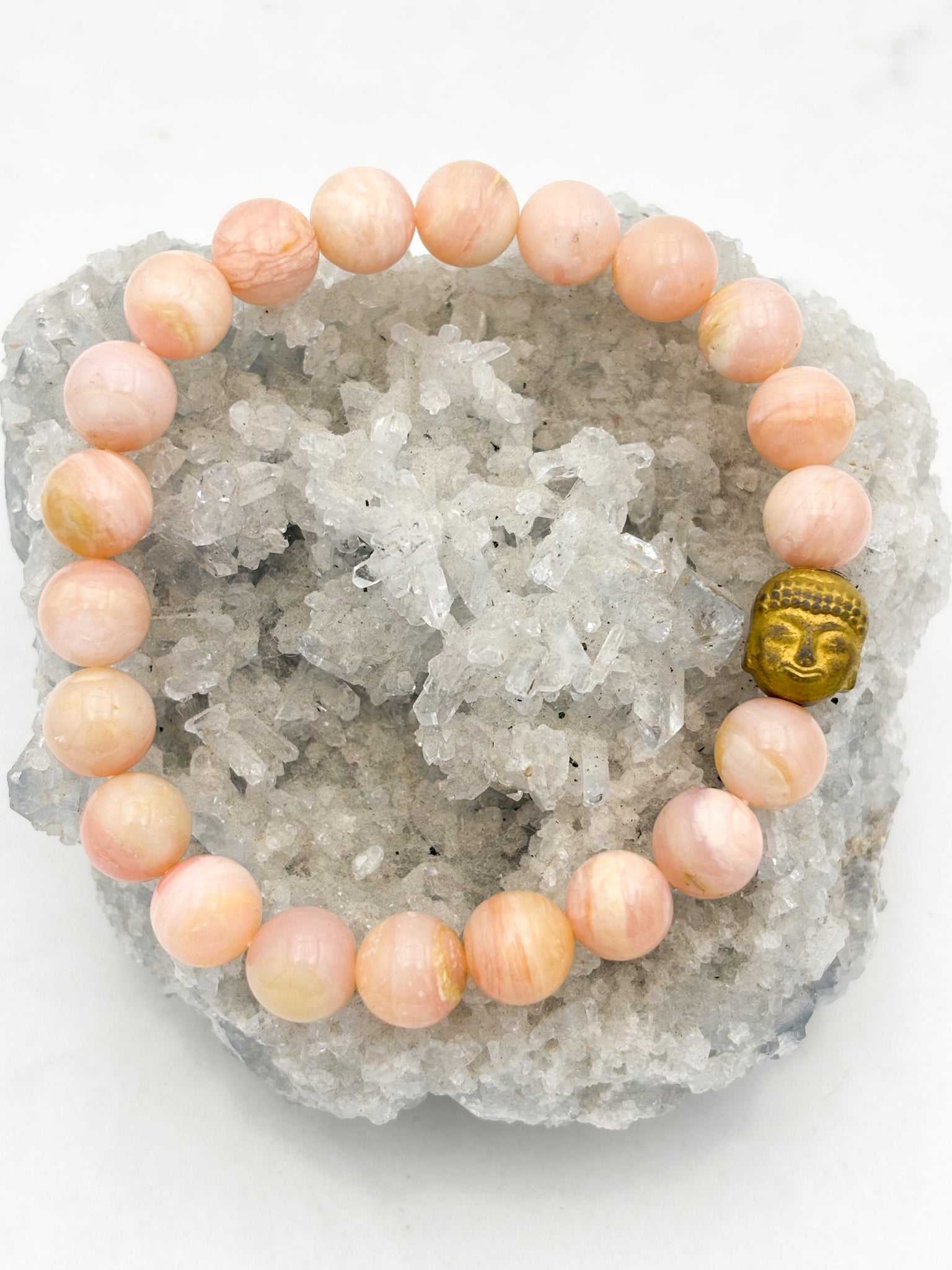 pink opal gemstone bracelet | radiant malas | handmade in boulder, colorado