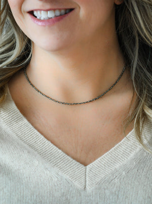 pyrite 16" tiny gemstone necklace | radiant malas | handmade in Boulder 