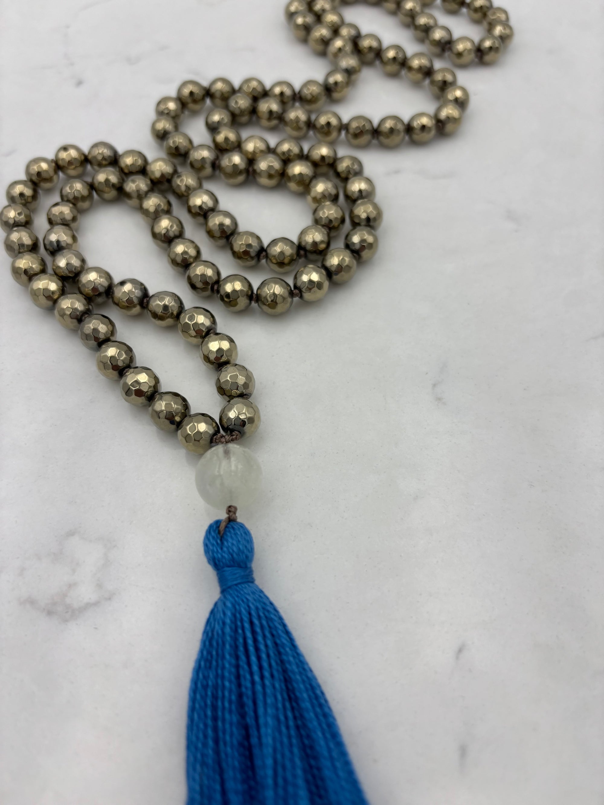 Pyrite gemstone mala | handmade in boulder, colorado | radiant malas