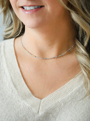 rainbow fluorite gemstone necklace 16" | radiant malas | handmade in boulder, colorado