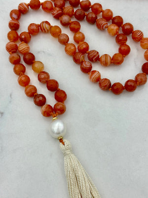 REd Botswana Agate Gemstone Mala | radiant malas | handmade in Boulder, colorado