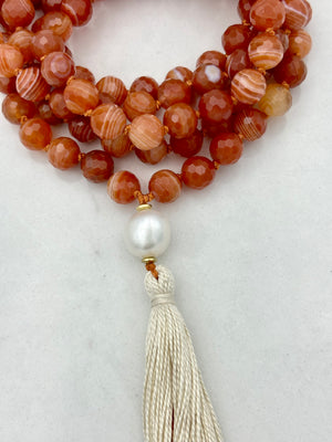 REd Botswana Agate Gemstone Mala | radiant malas | handmade in Boulder, colorado