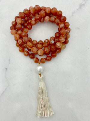 REd Botswana Agate Gemstone Mala | radiant malas | handmade in Boulder, colorado