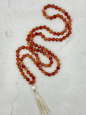 REd Botswana Agate Gemstone Mala | radiant malas | handmade in Boulder, colorado