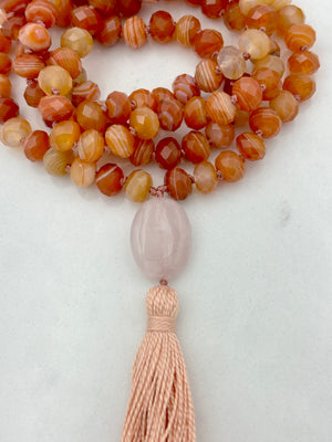 red botswana agate mala necklace | radiant malas | handmade in boulder colorado