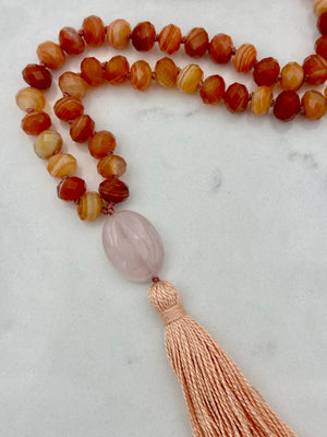 red botswana agate mala necklace | radiant malas | handmade in boulder colorado