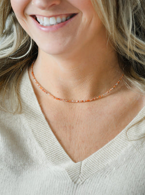 16" red moroccan agate gemstone necklace | radiant malas | handmade in boulder, colorado