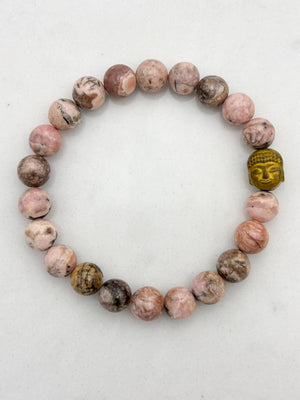 rhodochrosite gemstone bracelet | radiant malas | handmade in boulder, colorado