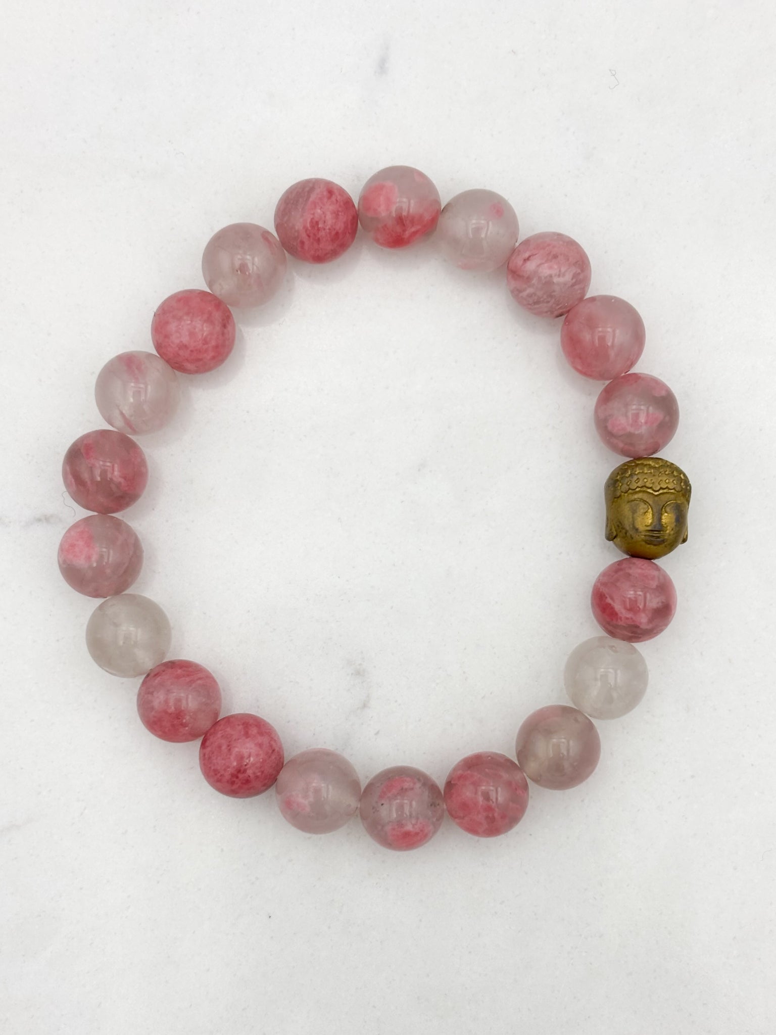 rhodonite gemstone mala necklace | radiant malas | handmade in boulder, colorado
