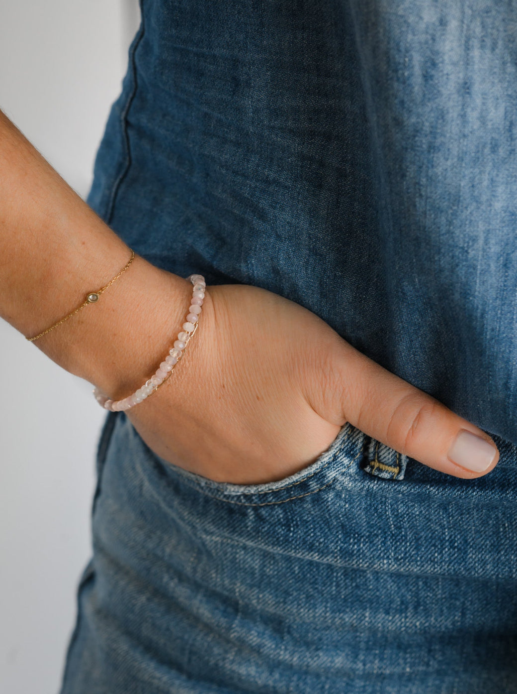 4 mm rose quartz gemstone bracelet | radiant malas | handmade in boulder, colorado