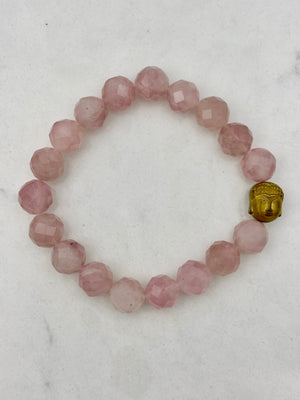 rose quartz gemstone bracelet | radiant malas | handmade in boulder, colorado