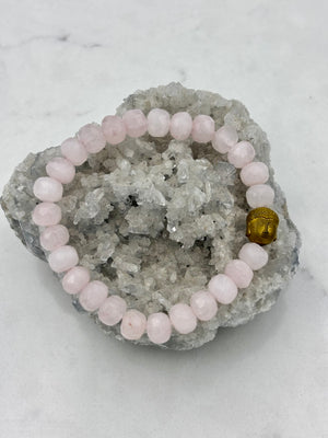 rose quartz gemstone bracelet | radiant malas | handmade in boulder, colorado