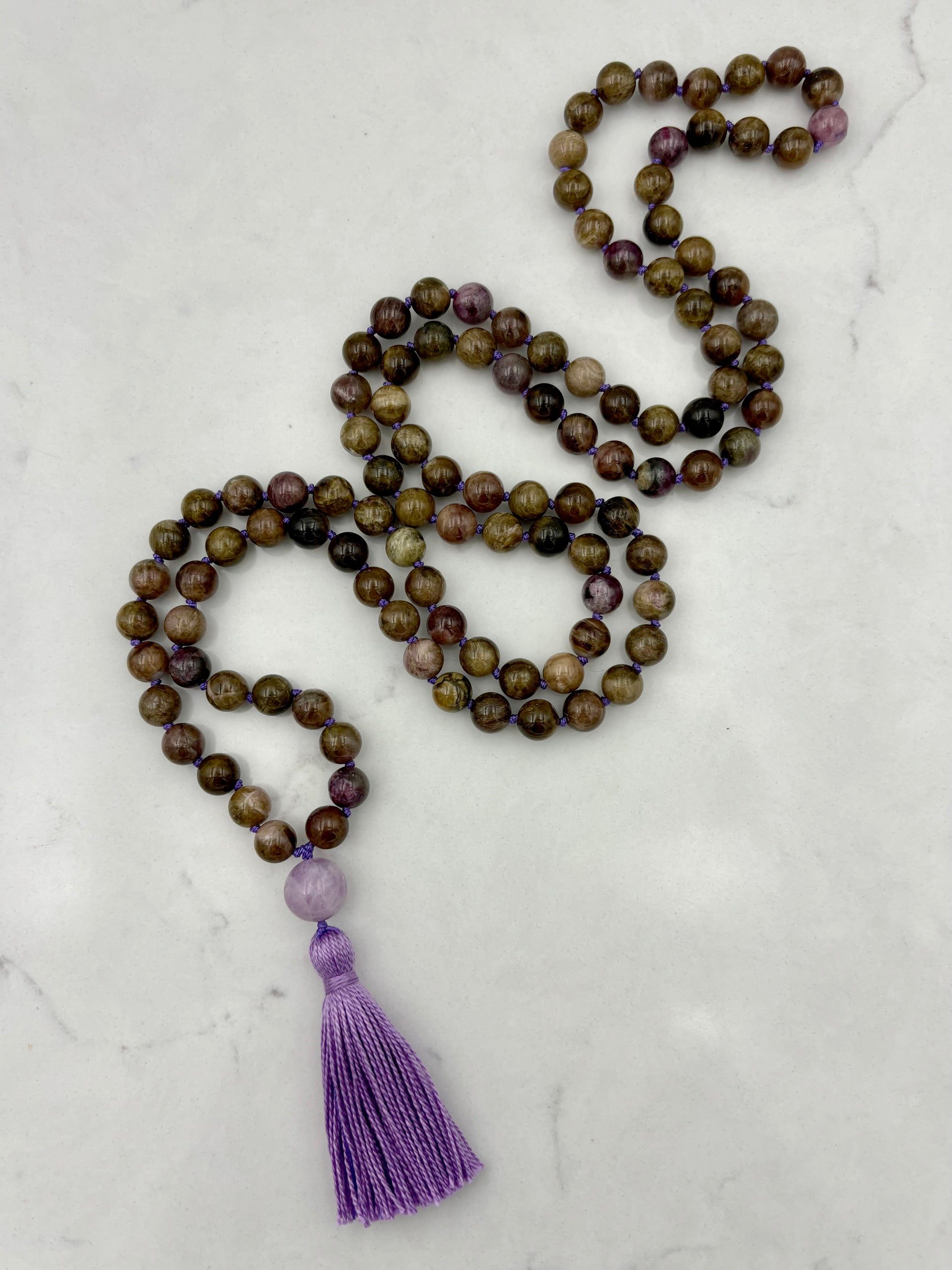 cat's eye tourmaline gemstone mala | radiant malas | handmade in boulder, colorado