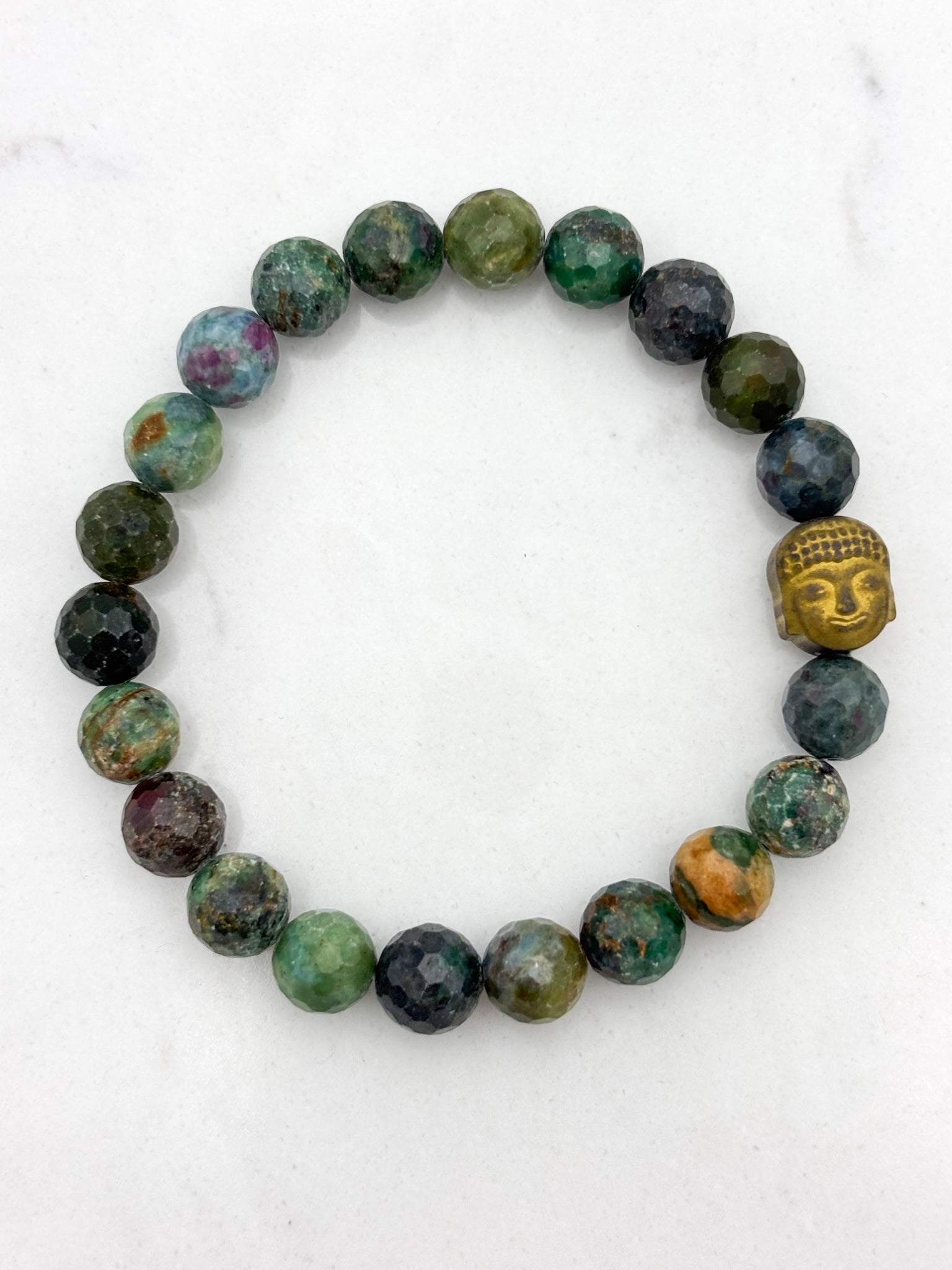 ruby kyanite-fucshite gemstone bracelet| radiant malas | handmade in boulder, colorado