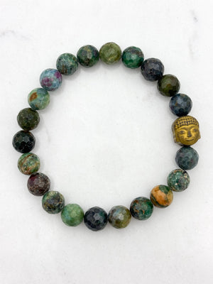 ruby kyanite-fucshite gemstone bracelet| radiant malas | handmade in boulder, colorado