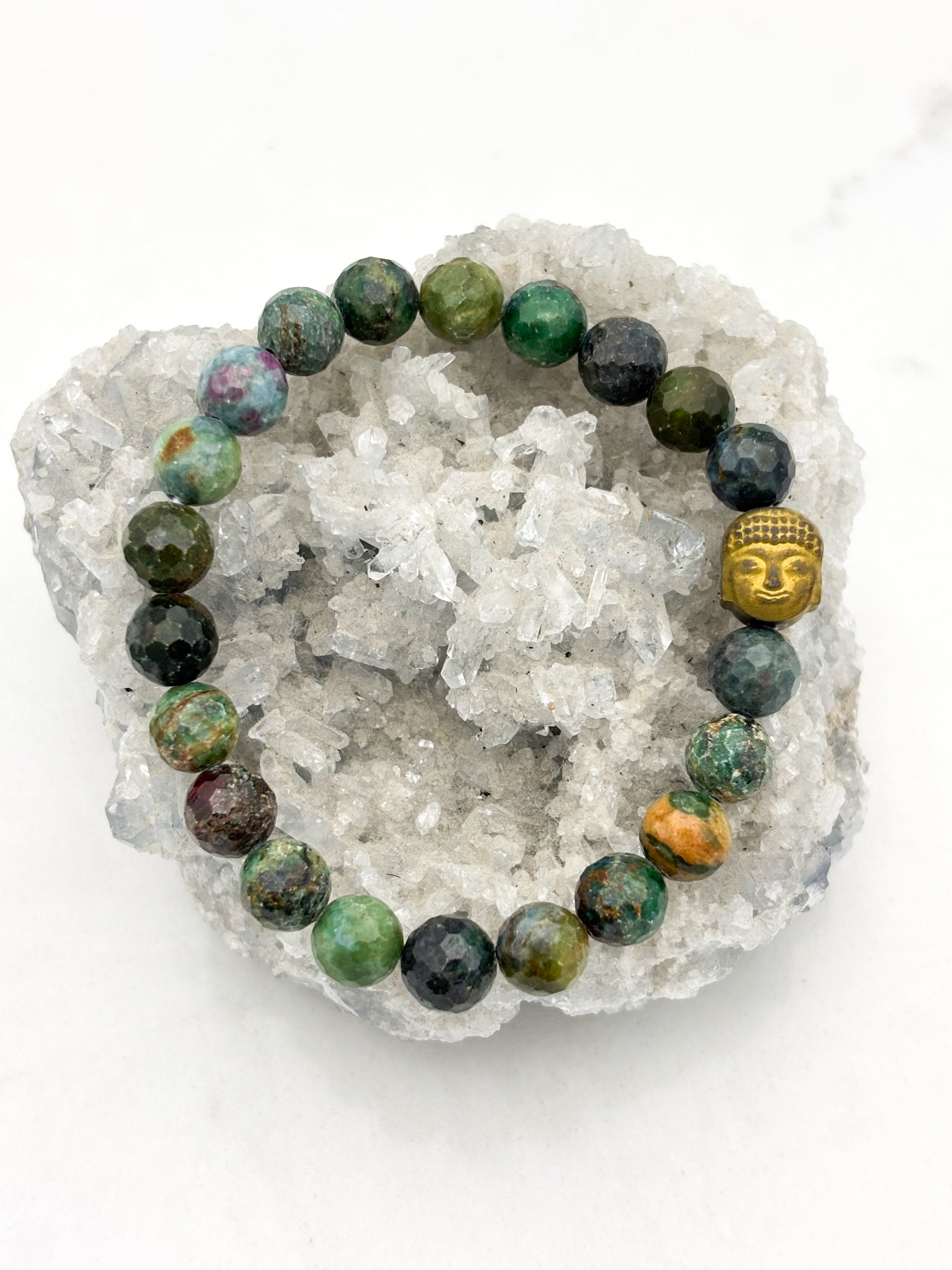 ruby kyanite-fucshite gemstone bracelet| radiant malas | handmade in boulder, colorado