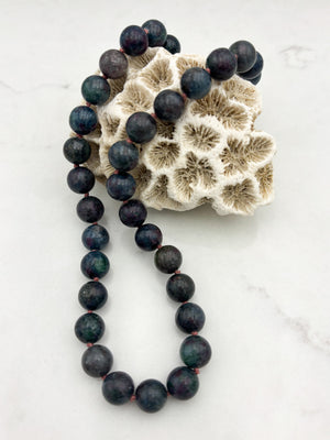 ruby kyanite big bead knotted gemstone necklace | radiant malas | handmade in boulder, colorado