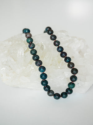 ruby kyanite big bead knotted gemstone necklace | radiant malas | handmade in boulder, colorado
