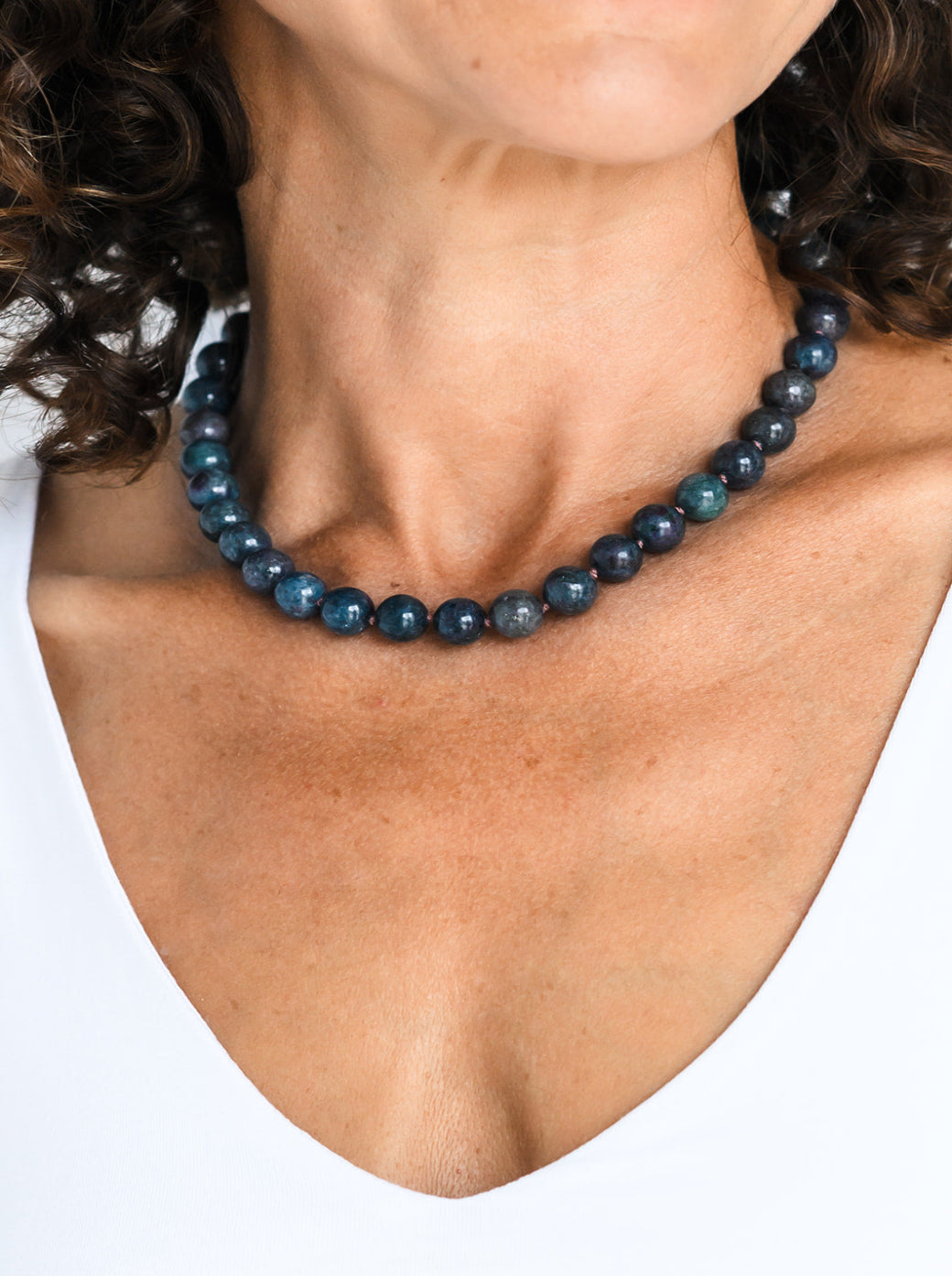 ruby kyanite big bead knotted gemstone necklace | radiant malas | handmade in boulder, colorado