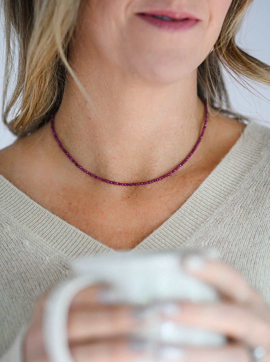 ruby gemstone 16" necklace | radiant malas | handmade in boulder. colorado