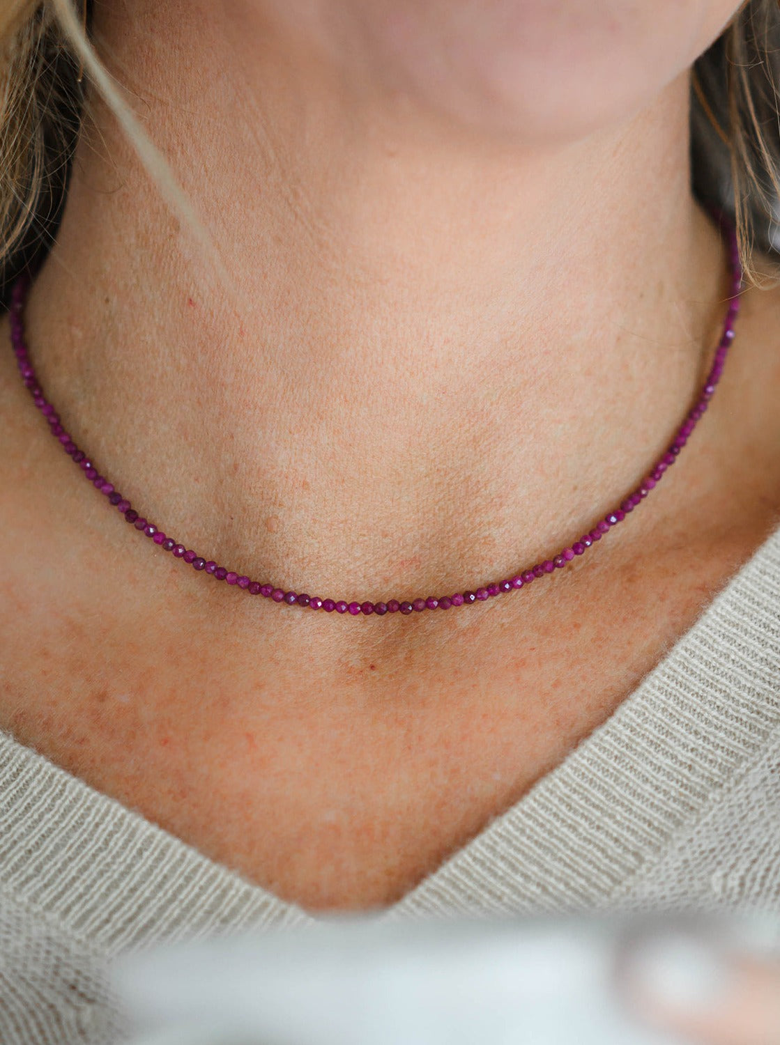ruby gemstone 16" necklace | radiant malas | handmade in boulder. colorado