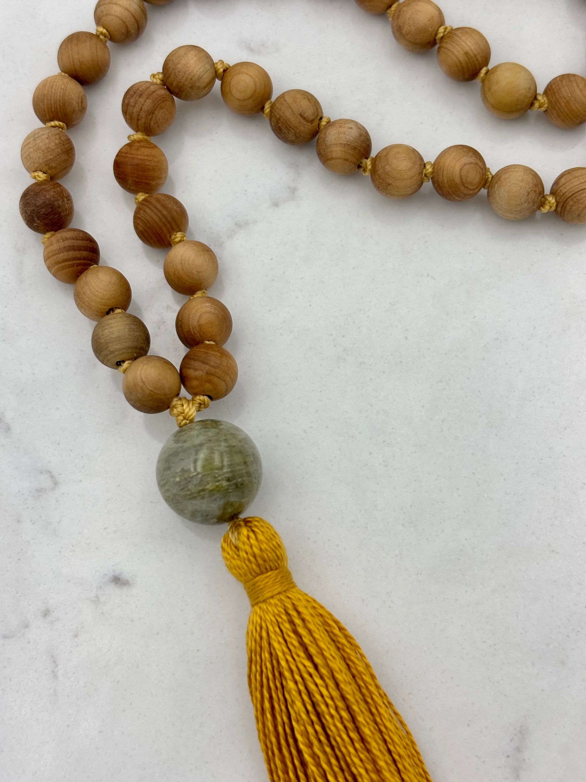 sandalwood mala necklace | radiant malas | handmade in boulder, colorado