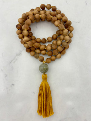 sandalwood mala necklace | radiant malas | handmade in boulder, colorado