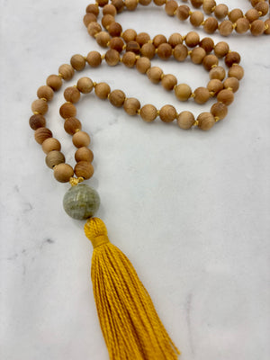 sandalwood mala necklace | radiant malas | handmade in boulder, colorado