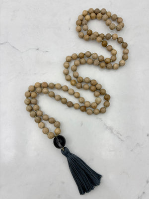 sandalwood mala necklace | radiant malas | handmade in boulder, colorado