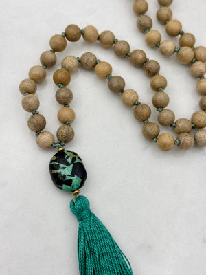 sandalwood mala necklace | radiant malas | handmade in boulder, colorado