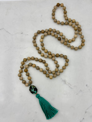 sandalwood mala necklace | radiant malas | handmade in boulder, colorado