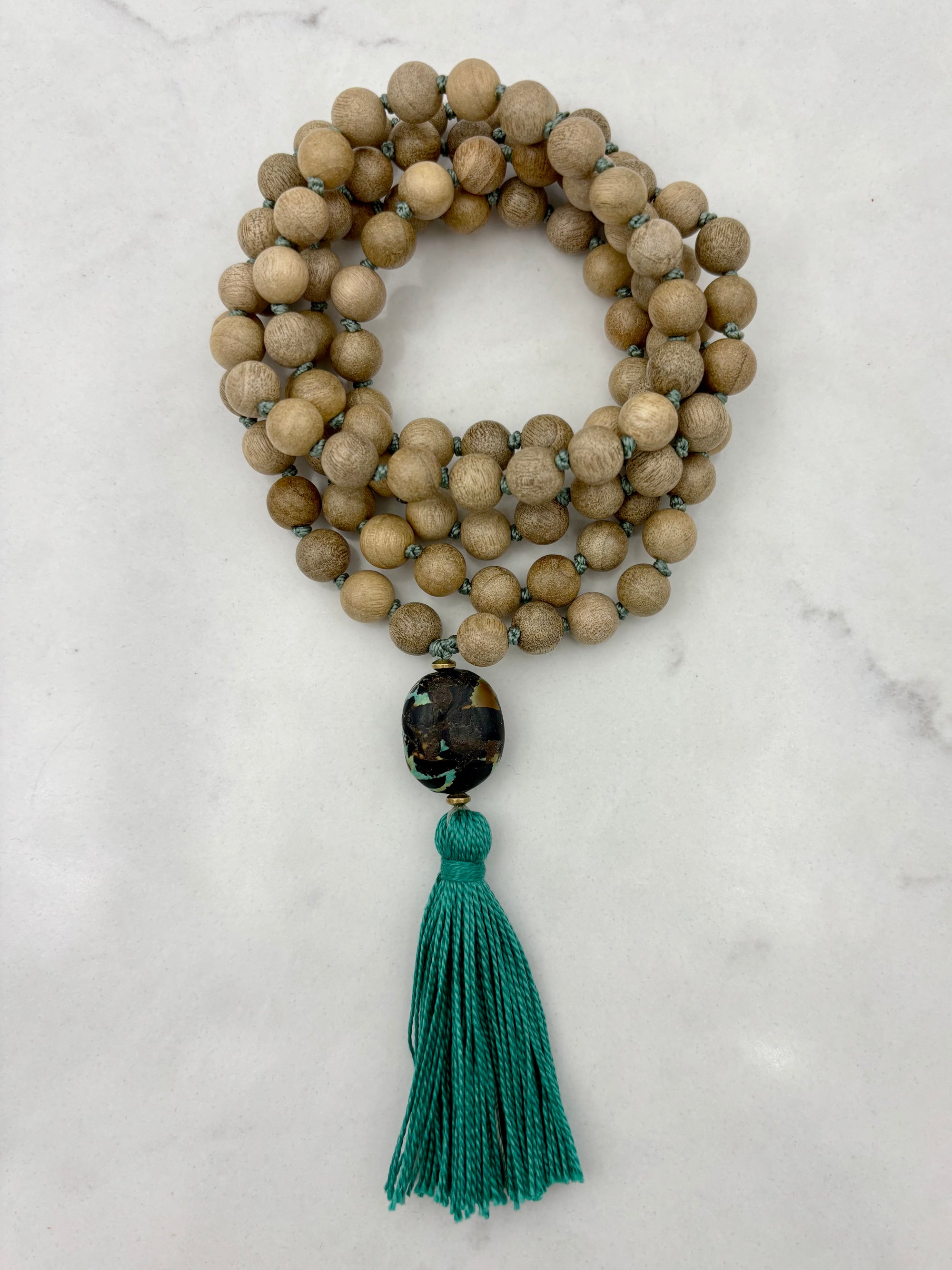 sandalwood mala necklace | radiant malas | handmade in boulder, colorado