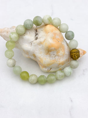 serpentine jade gemstone bracelet | radiant malas | handmade in boulder, 